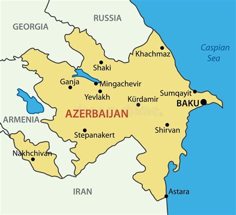 República De Azerbaijan Mapa Ilustración Del Vector Ilustración De