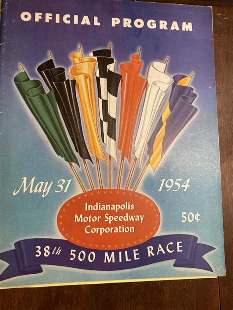 1954 Indianapolis 500 Race Program Vintage Indy Sports