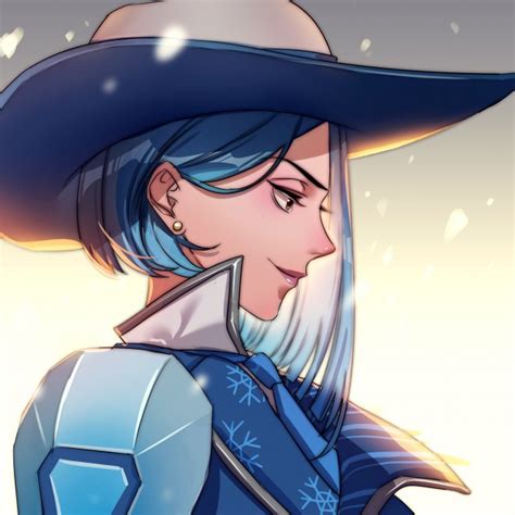 Wallpaper Overwatch Ashe Profile View Anime Style Hat