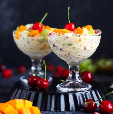 Fruit Cream Fruit Salad With Cream Aromatic Essence