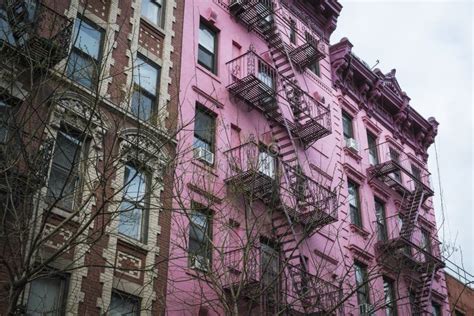Pink Apartment Building New York City Stock Image Image Of Apartment