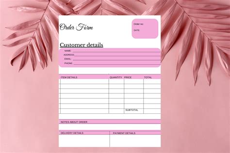 Offer Xtras Pink Order Form Editable And Printable In A And Letter Size Custom Order Form