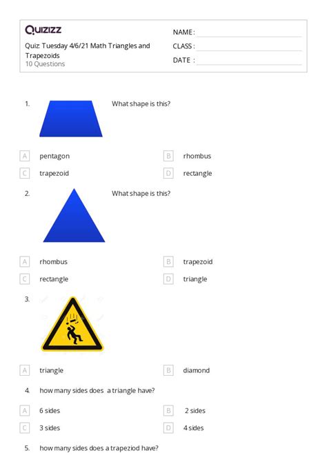 50 Trapezoids Worksheets For 1st Grade On Quizizz Free And Printable