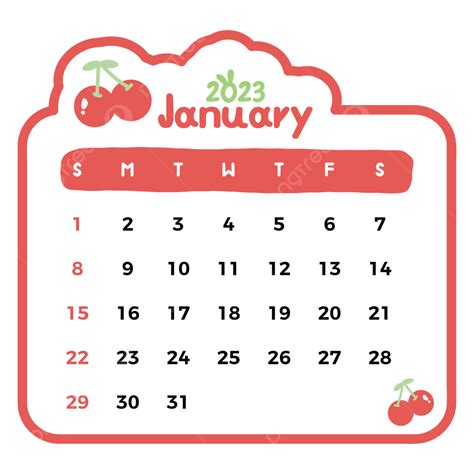 Monthly Calendar January 2023 Vector January 2023 January Monthly