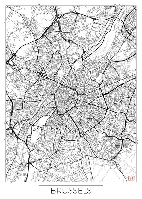 Map Of Brussels ǀ Maps Of All Cities And Countries For Your Wall