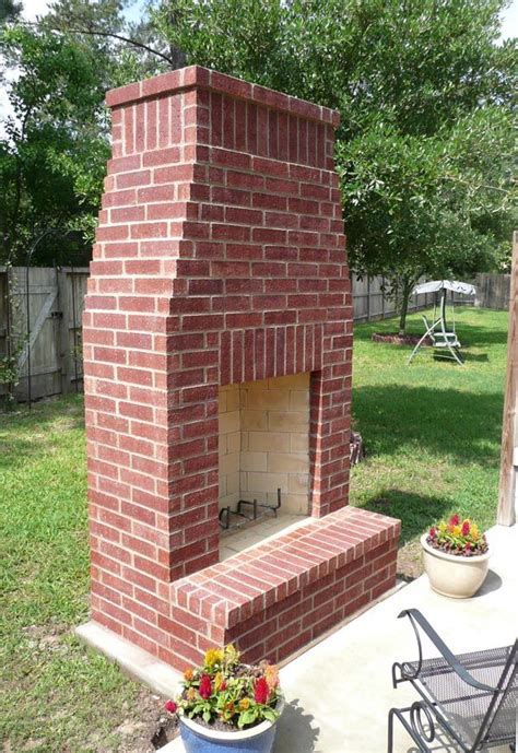 Building An Outdoor Brick Fireplace Home Decorating Ideas