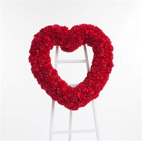 Red Carnation Heart Sympathy Flower Delivery Az Phoenix Flower Shops