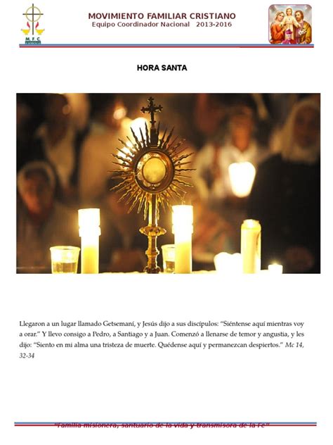 Hora Santa Eucaristía Oración