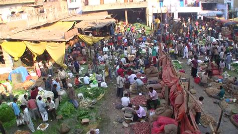 Crowded Market Vendors Selling Vegetables On Stock Footage Video 100