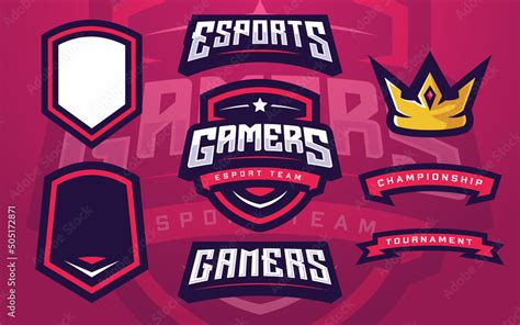 Esports Gamers Logo Template Creator For Gaming Team Stock Vector