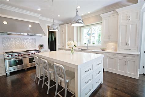 Distressed off white lacquer finish. Chicago distressed white kitchen cabinets Kitchen Contemporary with stone and countertop ...