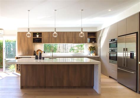Subtract 40mm from the length of your current overhang and mark that distance on. Large, modern, contemporary kitchen in warm tones with a ...