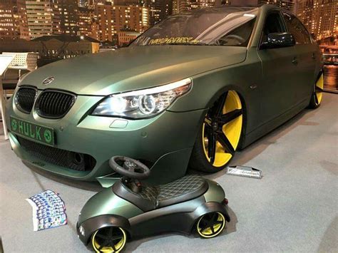 Bmw E60 M5 Matte Green Slammed