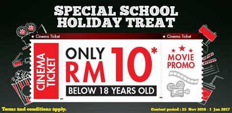 Dishes are served in a la carte during opening hours. TGV Cinemas RM10 Movie Ticket for Student Below 18 Years ...