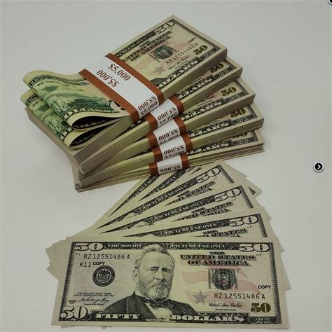 5000 Full Print Realistic Prop Money 50 Dollar Bills Cash Fake Movie