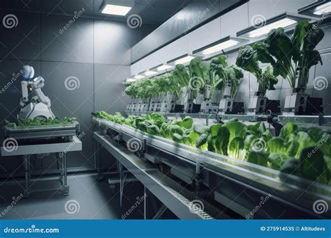 Food Production In Futuristic Society With High Tech Farming Equipment