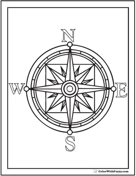 Download compass rose coloring page and use any clip art,coloring,png graphics in your website, document or presentation. Compass Coloring Page at GetColorings.com | Free printable colorings pages to print and color