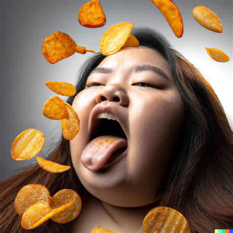 Person Eating Potato Chips Without Using Their Hands Dall·e 2 Images