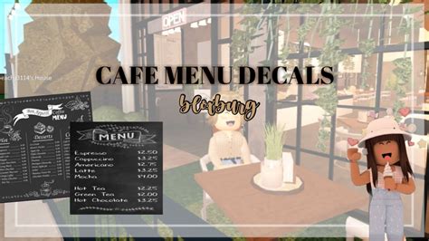 Aesthetic Cafe Menu Codes 🥮 Roblox Bloxburg Youtube