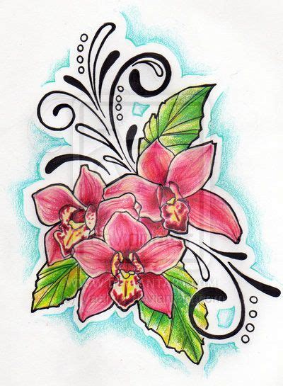 It is not as common as rose, lotus or lilies so you can have a unique tattoo if you choose to have this. Orchid tattoo, Orchid flower tattoos, Cattleya tattoo design