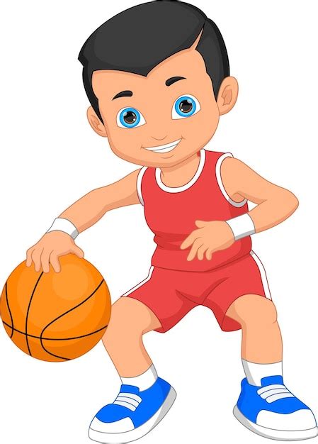 Premium Vector Boy Playing Basketball Cartoon On White Background