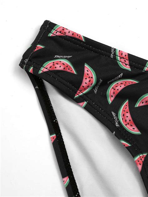 watermelon print triangle bikini set shein sheinside