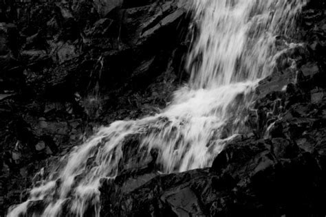 Free Images Nature Forest Rock Waterfall Black And White