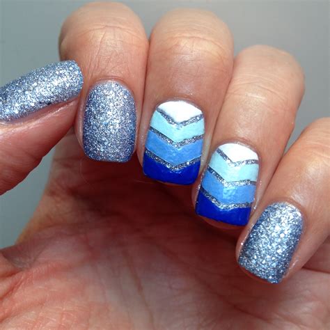 Blue Glitter Rainbow Nails Cindys Cute Corner