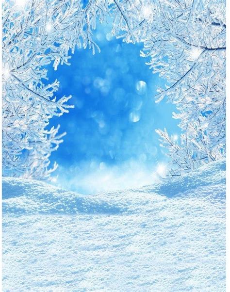 Winter Wonderland Themed Scene Blue Sky Ice Tree Woods Snow Etsy