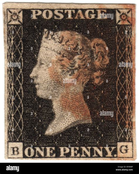 Penny Black Stamp From 1840 Stock Photo Alamy