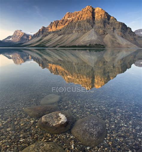 Mount Crowfoot Reflection In Water Of Bow Lake Banff National Park
