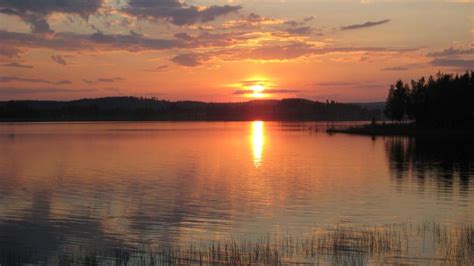 Sunset Over Lake In Finland Free Image Download