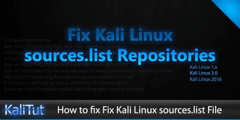 Fix Kali Linux Sourceslist Repositories Kalitut