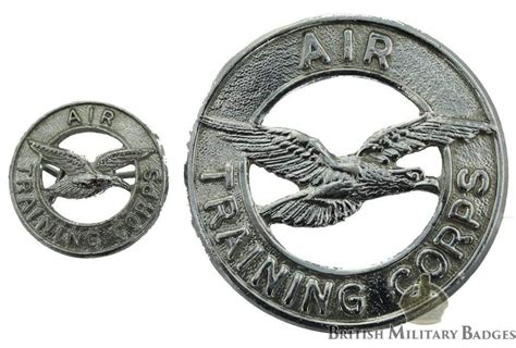 Air Training Corps Atc Cap Badge And Lapel Pin Badge Set