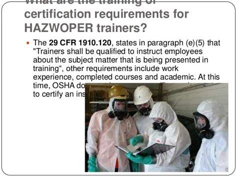 Requirements For Hazwoper Training