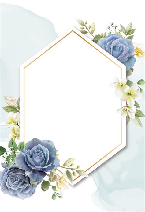 Elegant Royal Blue Roses Wedding Invitation Card 18876631 PNG