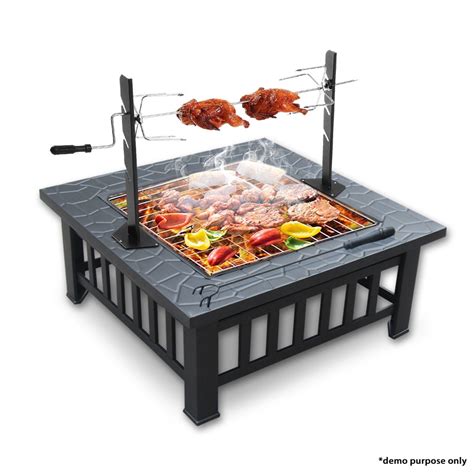 Bbq Grill Fire Pit With Removable Chicken Rotisserie Crazy Sales
