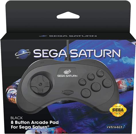 Retro Bit Sega Saturn Pad Nero Not Machine Specific Electronic Game