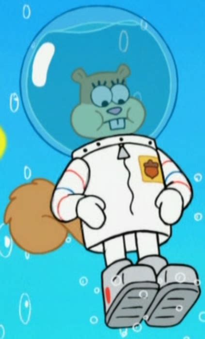Image Sandy Wearing Spongebobs Water Helmet And Her Suitpng