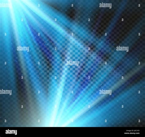 Shining Vector Blue Color Light Effects Glowing Beams On Checkered