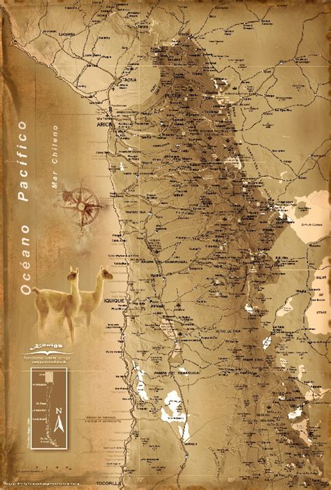 Vintage Map Chile