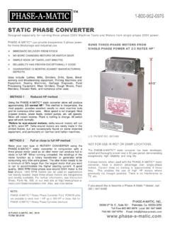 STATIC PHASE CONVERTER Static Phase Converter Pdf PDF4PRO