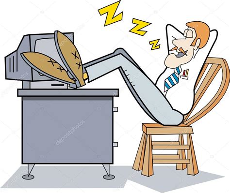 Clipart Feet On Desk Lazy Businessman With His Feet Up On His