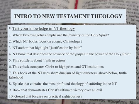 The 511 New Testament Theology Ppt Download
