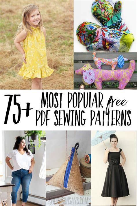 Printable pdf sewing patterns and tutorials for women. 75+ most popular free PDF sewing patterns | Free pdf sewing patterns, Beginner sewing patterns ...