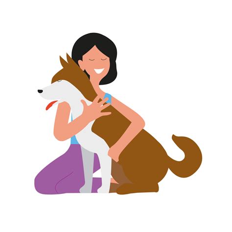 a woman hug her dog with warmth and love, the concept of the