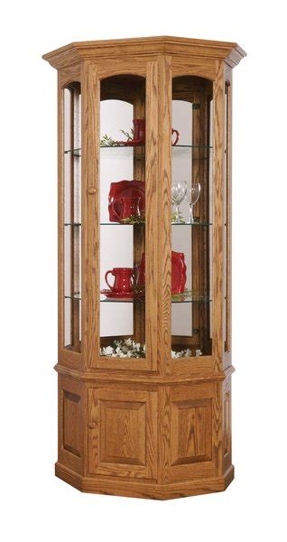Cabinet is illuminated by an interior light. Deluxe Small Wall Curio Cabinet from DutchCrafters Amish ...