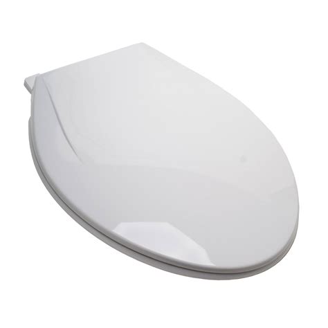 Standard Plastic Toilet Seat White Elongated Closed Front With Cover