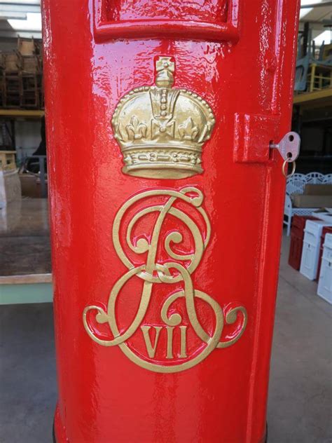 Royal Mail Cast Iron Scottish Crown Blue Post Box Garden Antiques