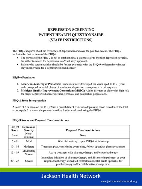 Fillable Online Evaluation Of The PHQ 2 As A Brief Screen For Detecting